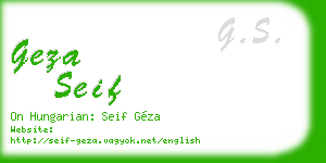 geza seif business card