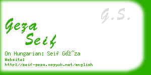 geza seif business card